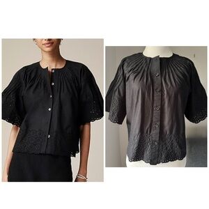 J. Crew Jolie Top in Eyelet Cotton Poplin
